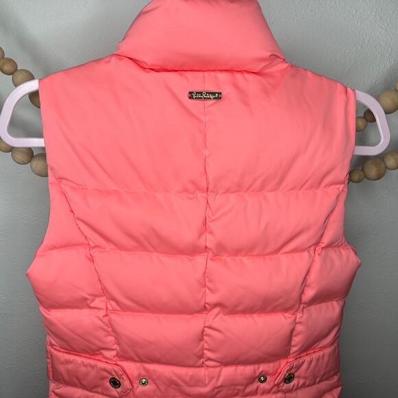 Lilly Pulitzer Isabella Down Quilted Pink Puffer Vest - Picture 5 of 6
